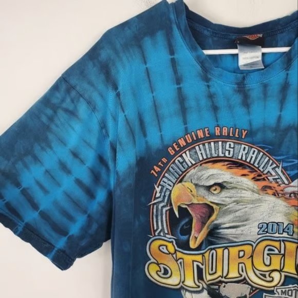 Harley Davidson Distressed Sturgis Tee Shirt Mens Size L Sturgis 2014 Black Hill - Picture 2 of 3